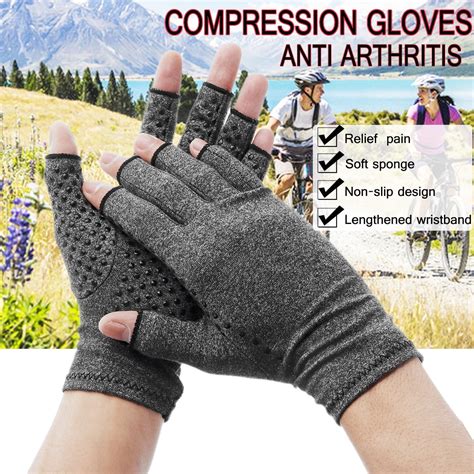 1 Pair Anti Arthritis Gloves Fingerless Compression Gloves Support For
