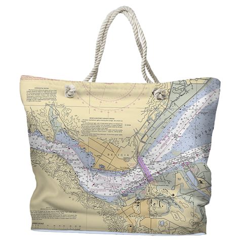 CA: Benicia, CA Nautical Chart Tote Bag | Tote bag, Map tote bag, Nautical tote bags