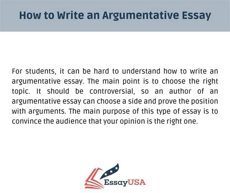 How To Write An Argumentative Essay Step By Step Guide Essayusa Com