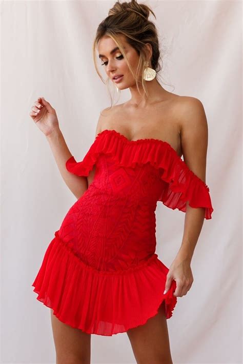 Dreamy Off Shoulder Mini Dress Red Red Dress Mini Dress Red Cocktail Dress