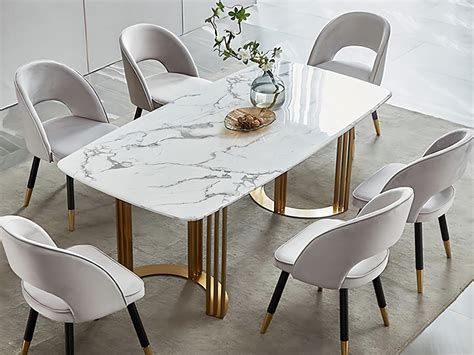 Aitken Marble Sintered Stone Dining Table Agape Furniture