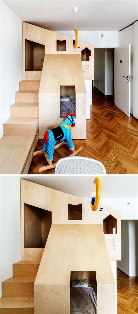 Bunk bed,metal bunk bed frame with safety guardrail climbing ladder easy to assemble saving space, no need for a spring box. A Custom Bunk Bed Tucks Neatly Into This Small Kids Room ...