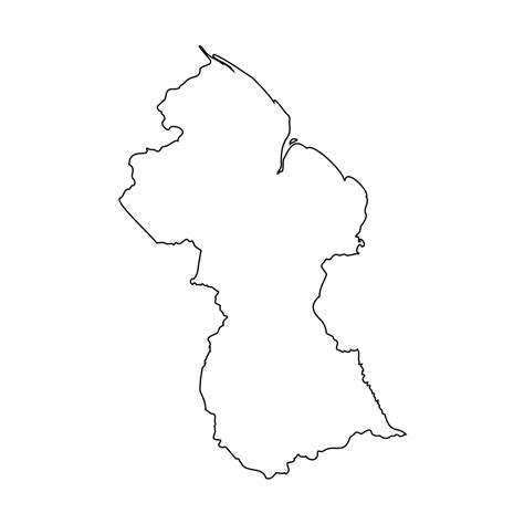 Outline Simple Map Of Guyana Vector Art At Vecteezy