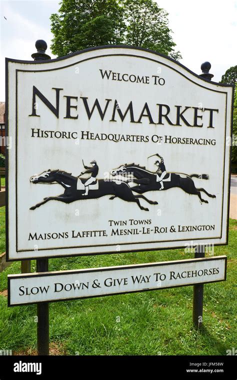 Welcome To Newmarket Town Centre Sign Fordham Road Newmarket Suffolk