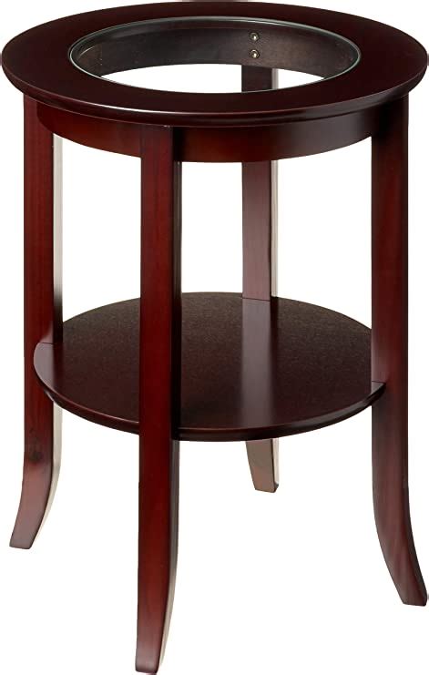 Frenchi Furniture Wood Genoa End Table Round Side Accent