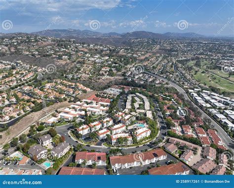 Aerial View of Middle Class Neighborhood in Carlsbad, North County San