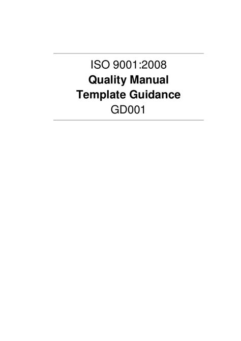 Quality Manual Template Guidance Example