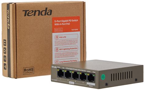 Buy Tenda Port PoE Gigabit Switch Working No Need Power Adapter Network Switch W For PoE