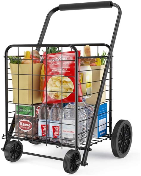 Folding Shopping Cart With Humanized Soft Handle Holds Up To 176 Lbs