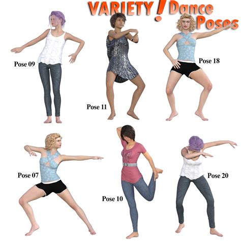 variety dance poses for female geez g1f g2f g3f g8f 3d figure assets winterbrose