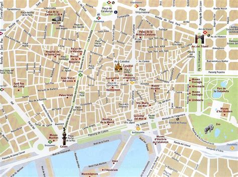 Mapa Turístico De Barcelona Tamaño Completo Ex