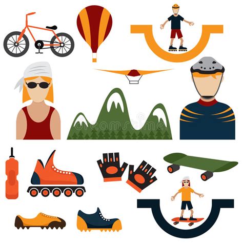 Design Icons Of Extreme Sport Theme Stock Vector Illustration Of