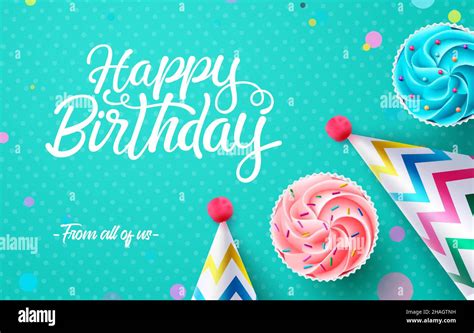 Birthday Greeting Vector Background Design Happy Birthday Text With 3d