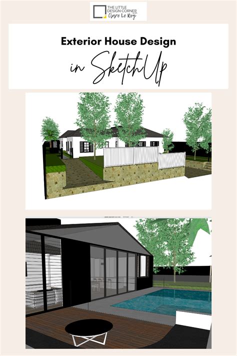 Exterior House And Garden Design In Sketchup — The Little Design Corner