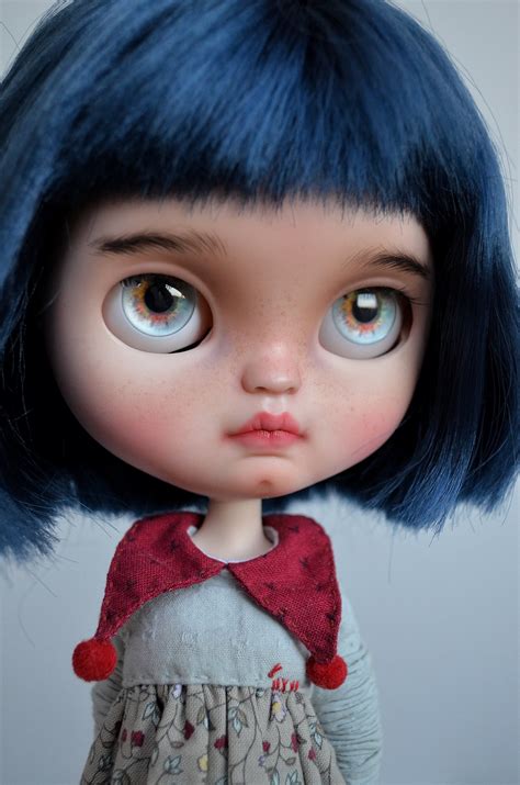 Sold Out Blythe Custom Doll Ooak Blythe Doll Blue Hair Blythe Etsy