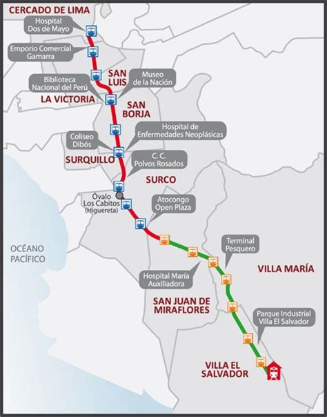El Tren Eléctrico En Lima Mapa De Rutas Del Tren Eléctrico En Lima