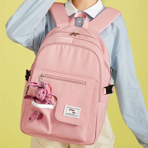 Cute Backpack For High School Girls Chic Lightweight Nylon Bookbag