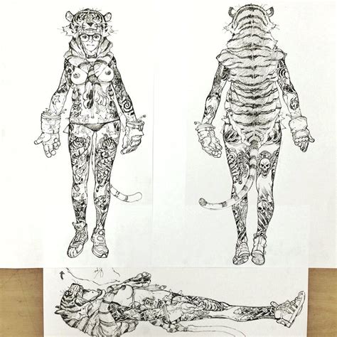 Tiger Woman Kimjunggi Illustration Drawing Tiger Sketch Sketchbook