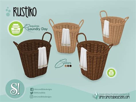 Simcredibles Rustiko Hamper Requires Laundry Day Sims Sims 4 Pets
