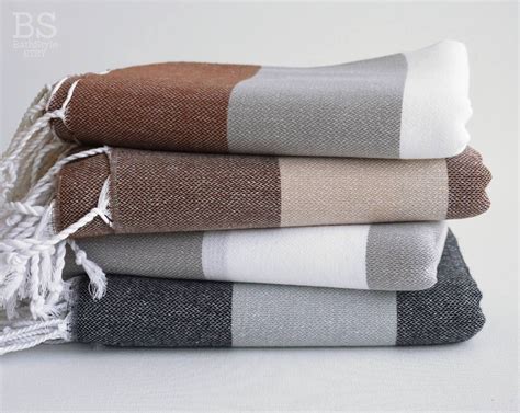 Sale Bathstyle Basic Gray Black Brown Turkish Towels Etsy