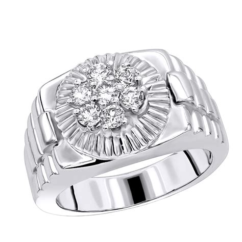 There are no products matching the selection. Mens Rings 14K Gold Rolex Style Mens Diamond Ring .95ct