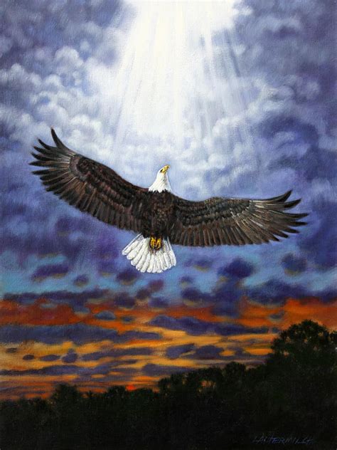 On Eagles Wings Painting By John Lautermilch Fine Art America