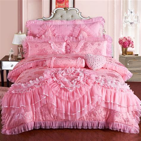 Free Shipping Buy Best Ivarose New Silk Cotton Satin Luxury Jacquard Wedding Beding Set Lace