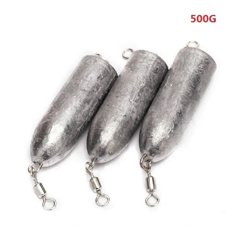 1pc Top Quality 500g Bullet Fishing Lead Sinkers Saltwater Fishing
