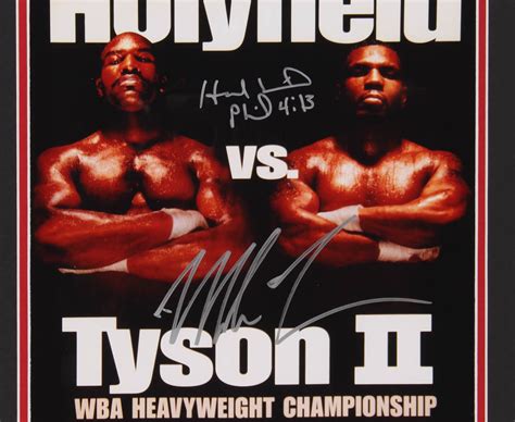 The boxing career of mike tyson. Mike Tyson & Evander Holyfield Signed "The Bite Fight" 18x22 Custom Framed Photo Display (JSA ...