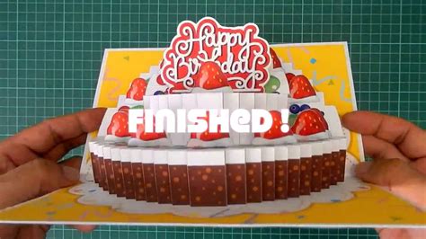 Pop Up Birthday Cake Card Tutorial 2 Layers Youtube