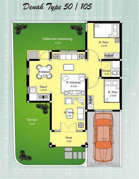 Gambar 10 Gambar Denah Rumah Type 50 Pembahasannya Model Desain Terbaru Di Rebanas Rebanas