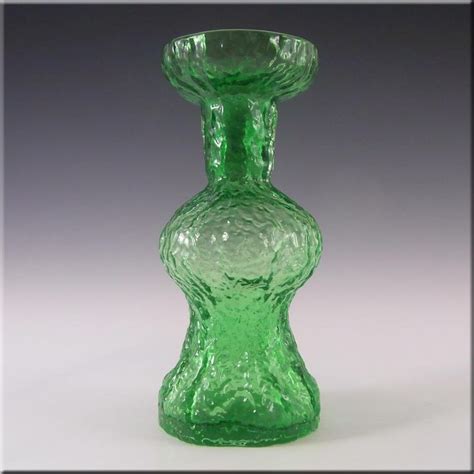Japanese Old Colony Bark Textured Green Glass Vase £2375 Green