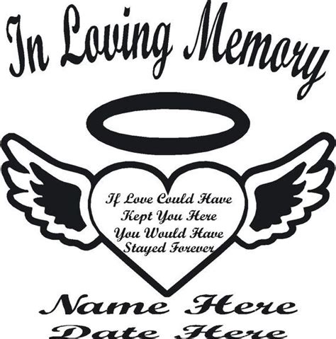 In Loving Memory Heart & Wings Decal Sticker Free Shipping ...