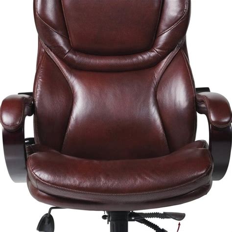 Serta Executive Office Chair In Brown Bonded Leather