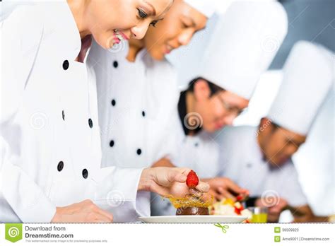 asian chefs in restaurant kitchen cooking stock image image of head dessert 36509823