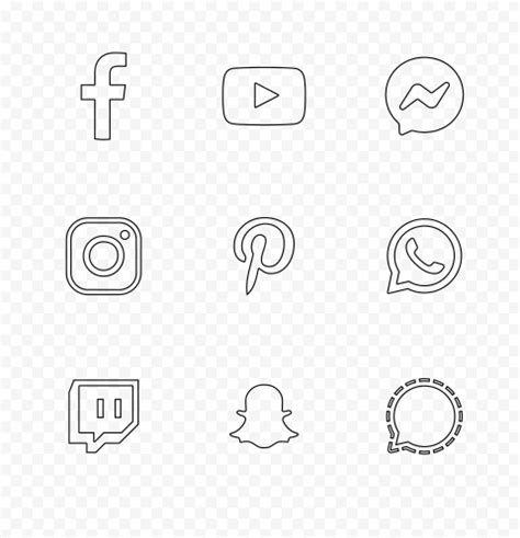 Hd Black Social Media Outline Logos Icons Png Citypng Sexiz Pix