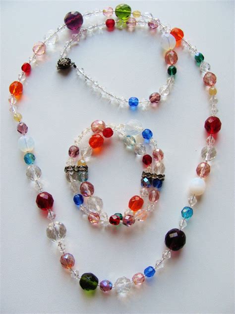 Summer Multi Colors Glass Beads Necklace Bracelet Set