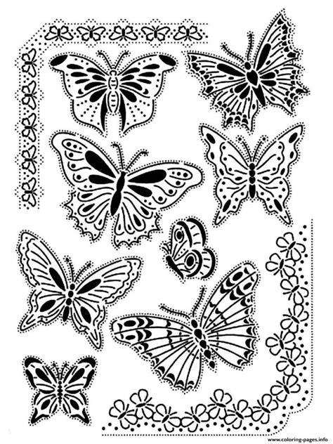 Coloring Pages Print Adult Difficult Butterflies Vintage
