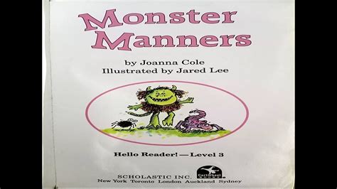 Monster Manners By Joanna Cole Illustrated By Jared Lee Storytime