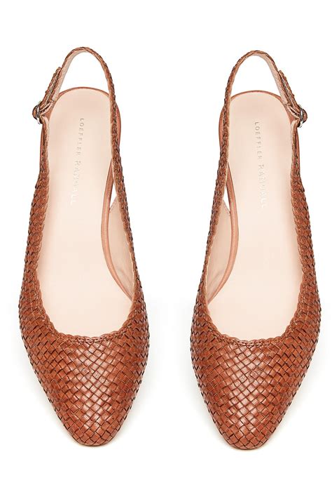 Loeffler Randall Leather Martine Woven Slingback Pumps In Brown Lyst