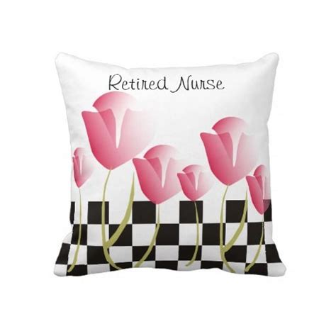 Nurse Retirement Pillow Pink Tulips Zazzle Pink Tulips Pillows Throw Pillows