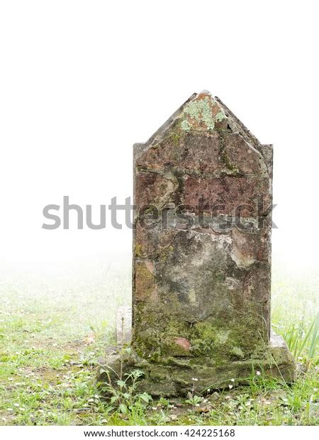 Very Old Gravestone Foggy Fading White Stock Photo 424225168 Shutterstock