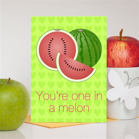 One In A Melon Thank You Card Thanks A Melon Card Etsy