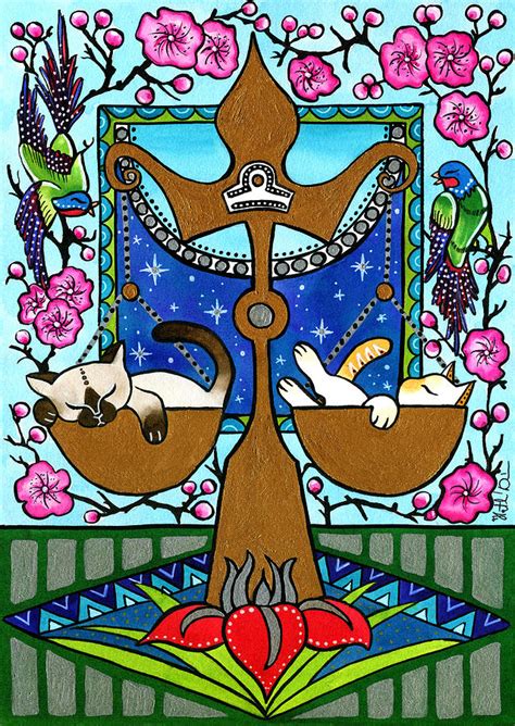 Libra Cat Zodiac Painting By Dora Hathazi Mendes