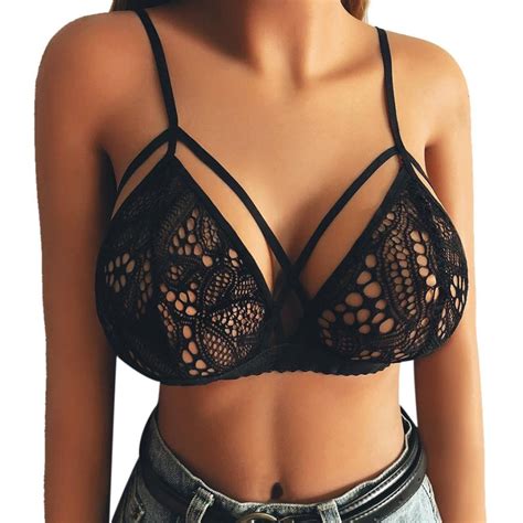 2018 New Womens Intimates Sexy Lace Bandage Bralette Bustier Crop Top Bras Lingerie Corset Push