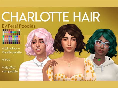 Feralpoodles Charlotte Hair Sims Hair Maxis Match Sims 4