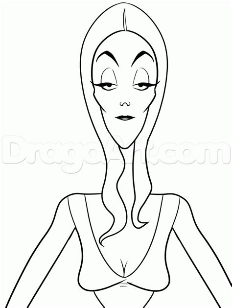 Discover all our printable coloring pages for adults to print or some of the colouring page names are family turtle diary gomez from the addams family coloriages imprimer trotro numro 6903 inktober 1 morticia. How to Draw Morticia Addams, Step by Step, Characters, Pop ...
