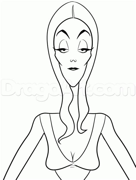 Addams family wednesday addams pugsley addams addams gomez addams addams family reunion the addams family. How to Draw Morticia Addams, Step by Step, Characters, Pop Culture, FREE Online Drawing Tutorial ...