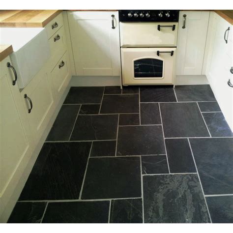 Crown Tiles Chima Black Slate Combination Floor Tiles Crown Tiles