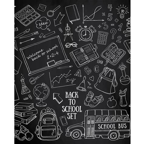 Back To School Chalkboard Printed Backdrop Backdrop Express